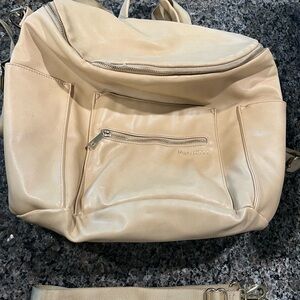 Fawn Design Original Leather Backpack (Nude/Cream Color)